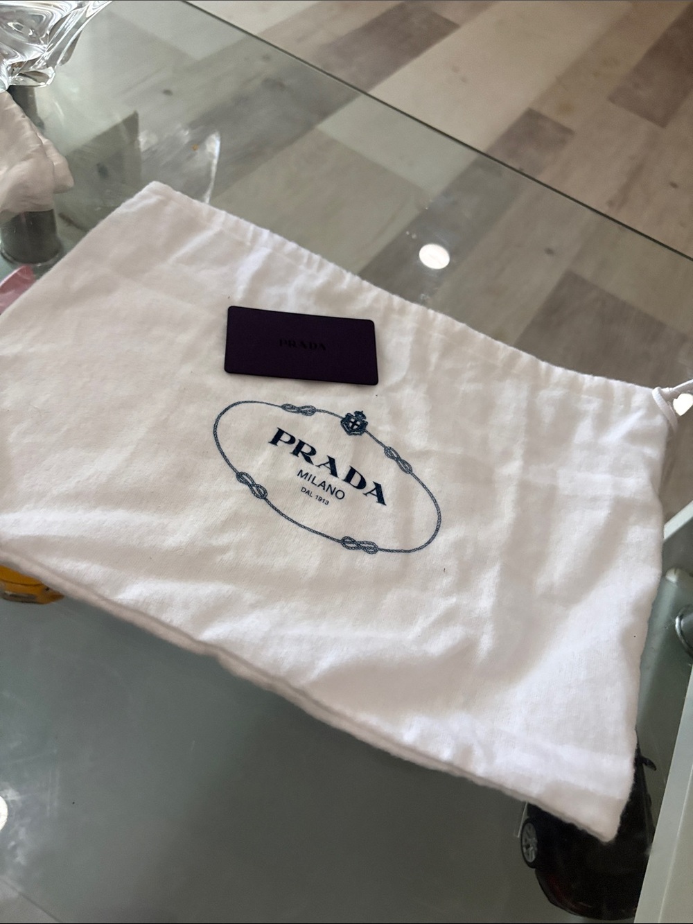 Authentic White Prada Protective Shoe/Handbag Dust Bag